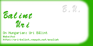 balint uri business card